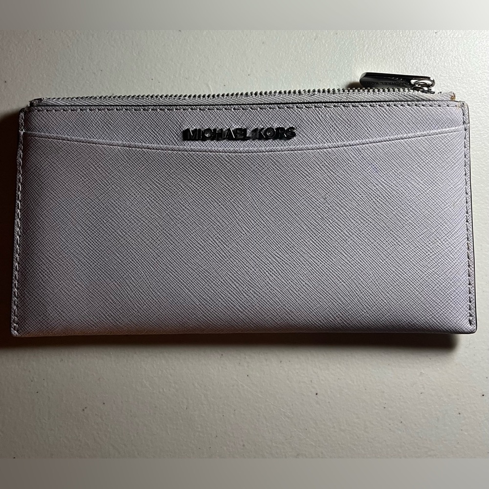 Michael Kors Light Gray Zip Wallet